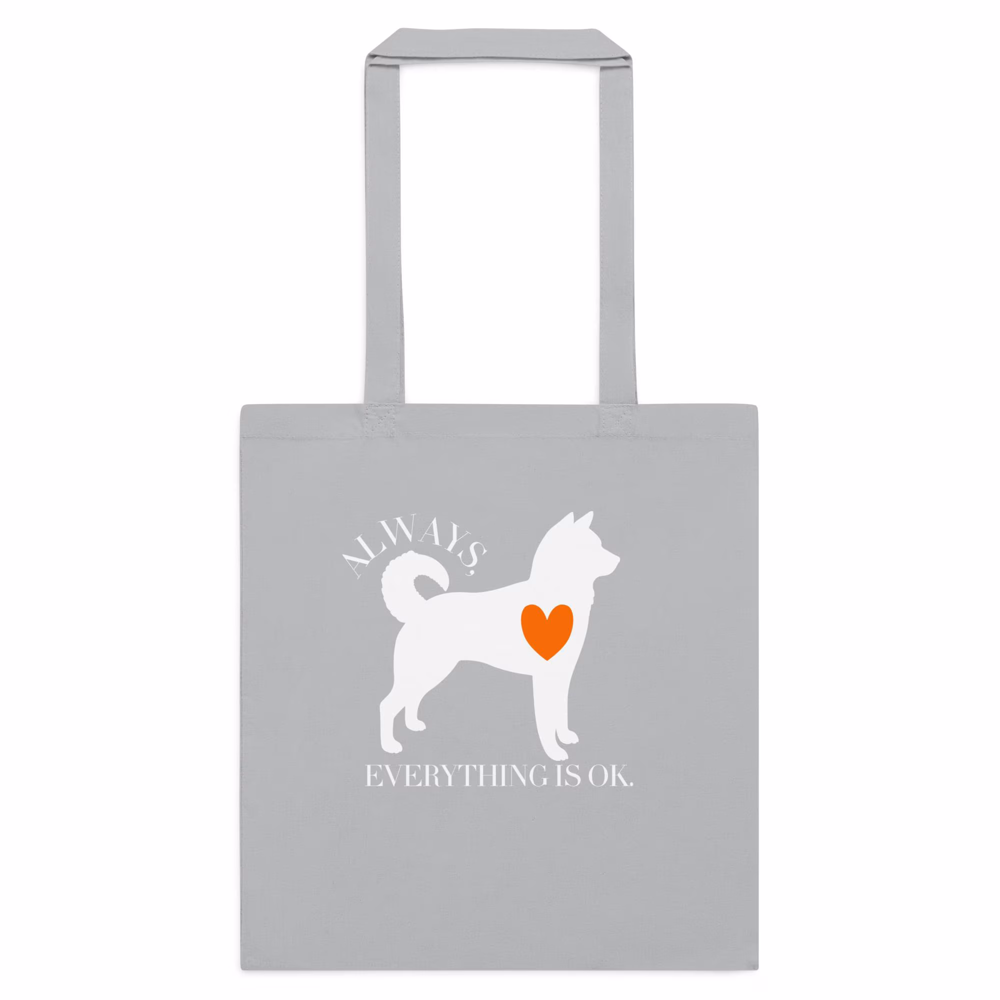 Shiba Inu with Orange Heart Tote Bag